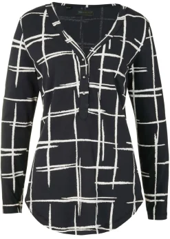 bonprix bonprix Camisetas>Camiseta larga Negro-blanco