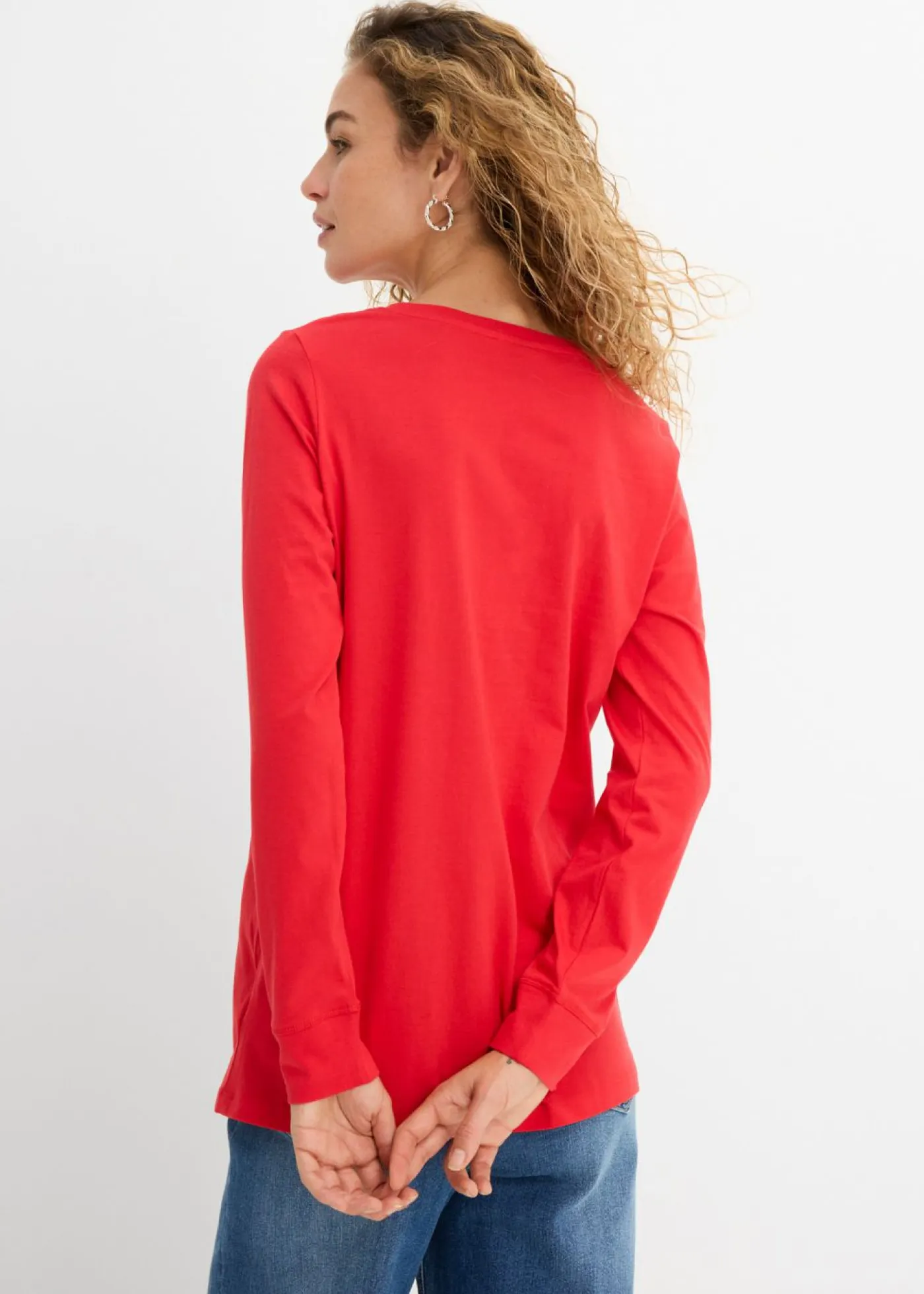 Mujer bonprix bonprix Camiseta larga con cuello redondo, manga larga (5 unidades)