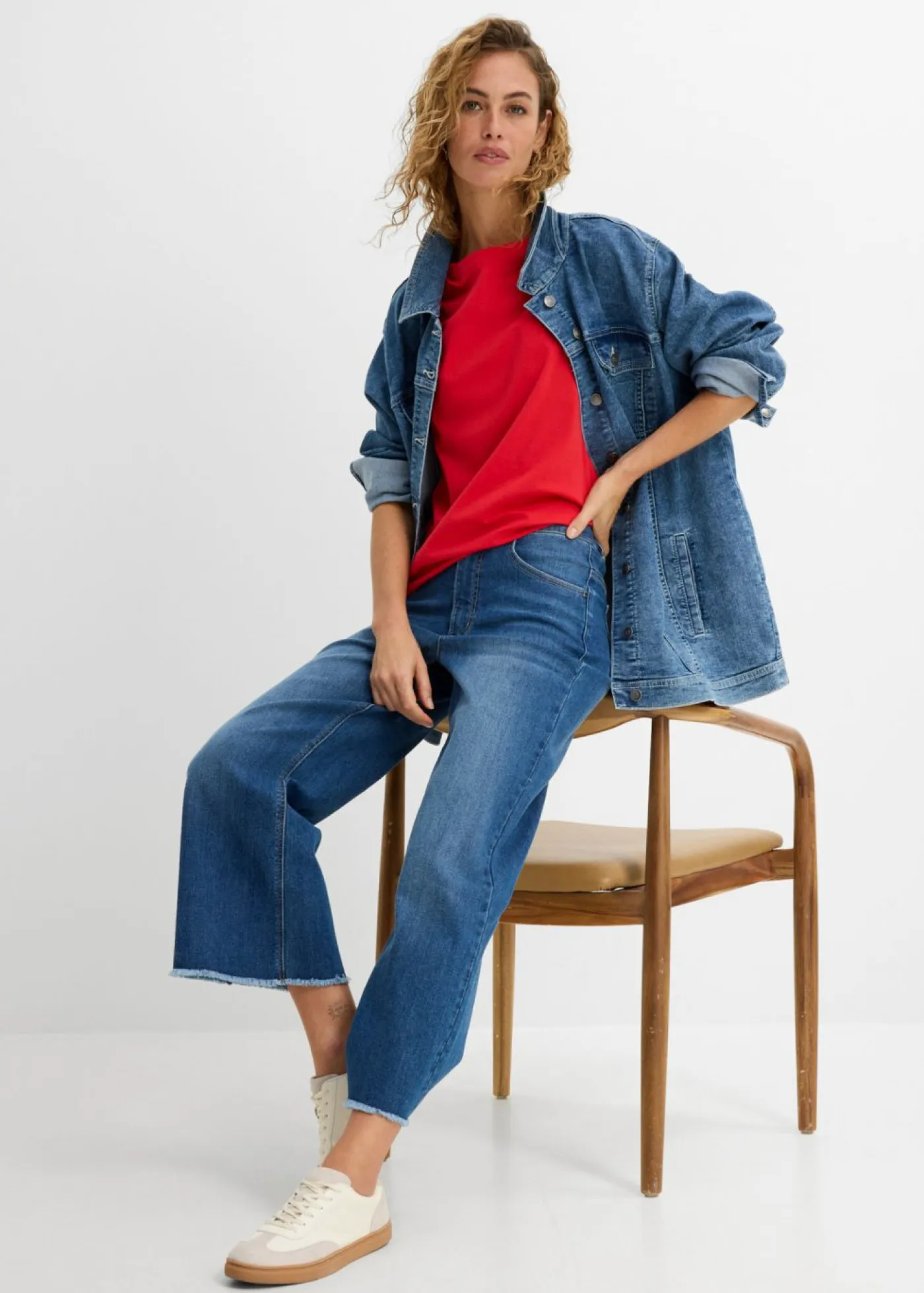 Mujer bonprix bonprix Camiseta larga con cuello redondo, manga larga (5 unidades)