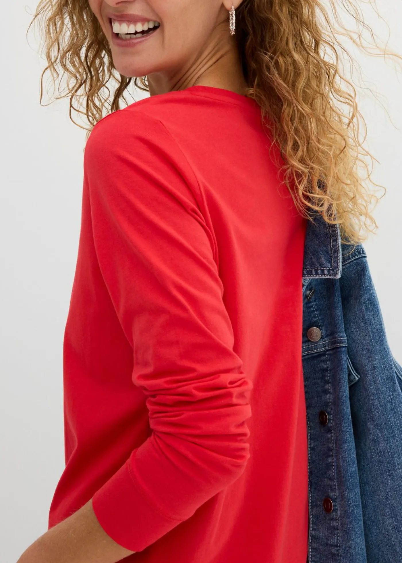 Mujer bonprix bonprix Camiseta larga con cuello redondo, manga larga (5 unidades)