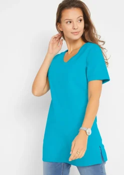 Mujer bonprix bonprix Camiseta larga con escote en V (2 unidades)