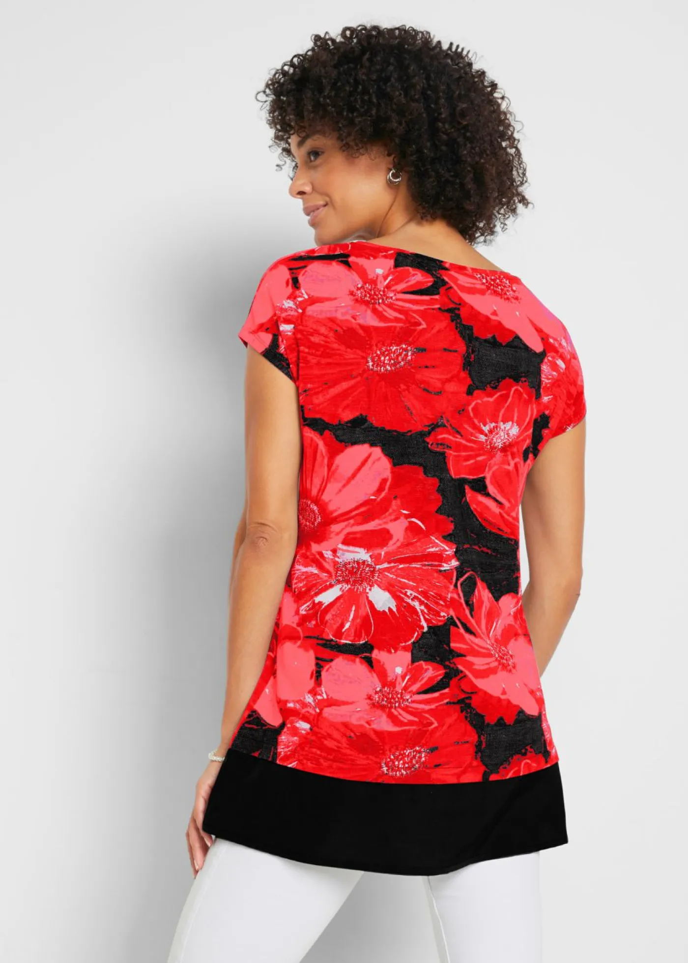 Mujer bonprix bonprix Camiseta larga con gasa