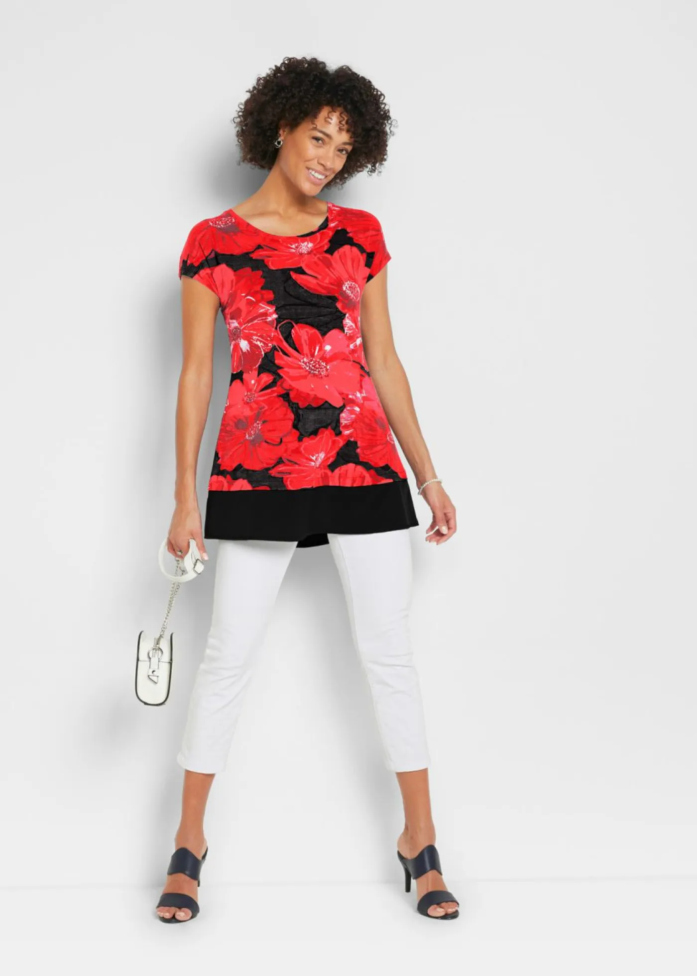 Mujer bonprix bonprix Camiseta larga con gasa