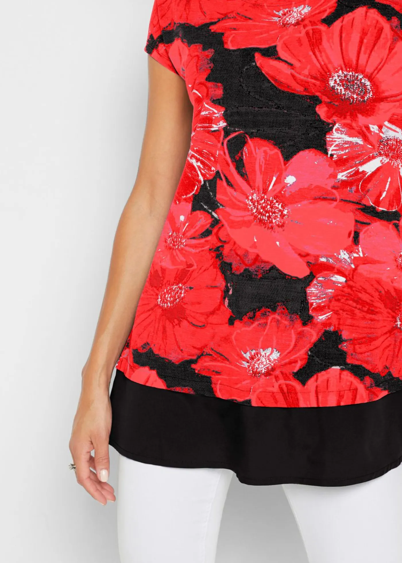 Mujer bonprix bonprix Camiseta larga con gasa