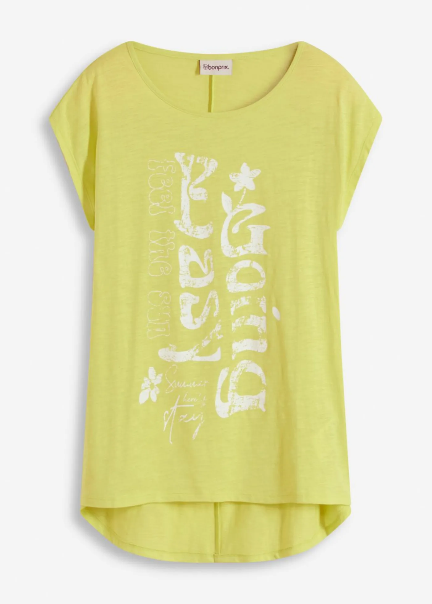 bonprix bonprix Camisetas>Camiseta larga de algodón orgánico puro Amarillo cítrico