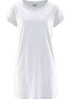 bonprix bonprix Básicos|Camisetas>Camiseta larga de algodón puro Blanco