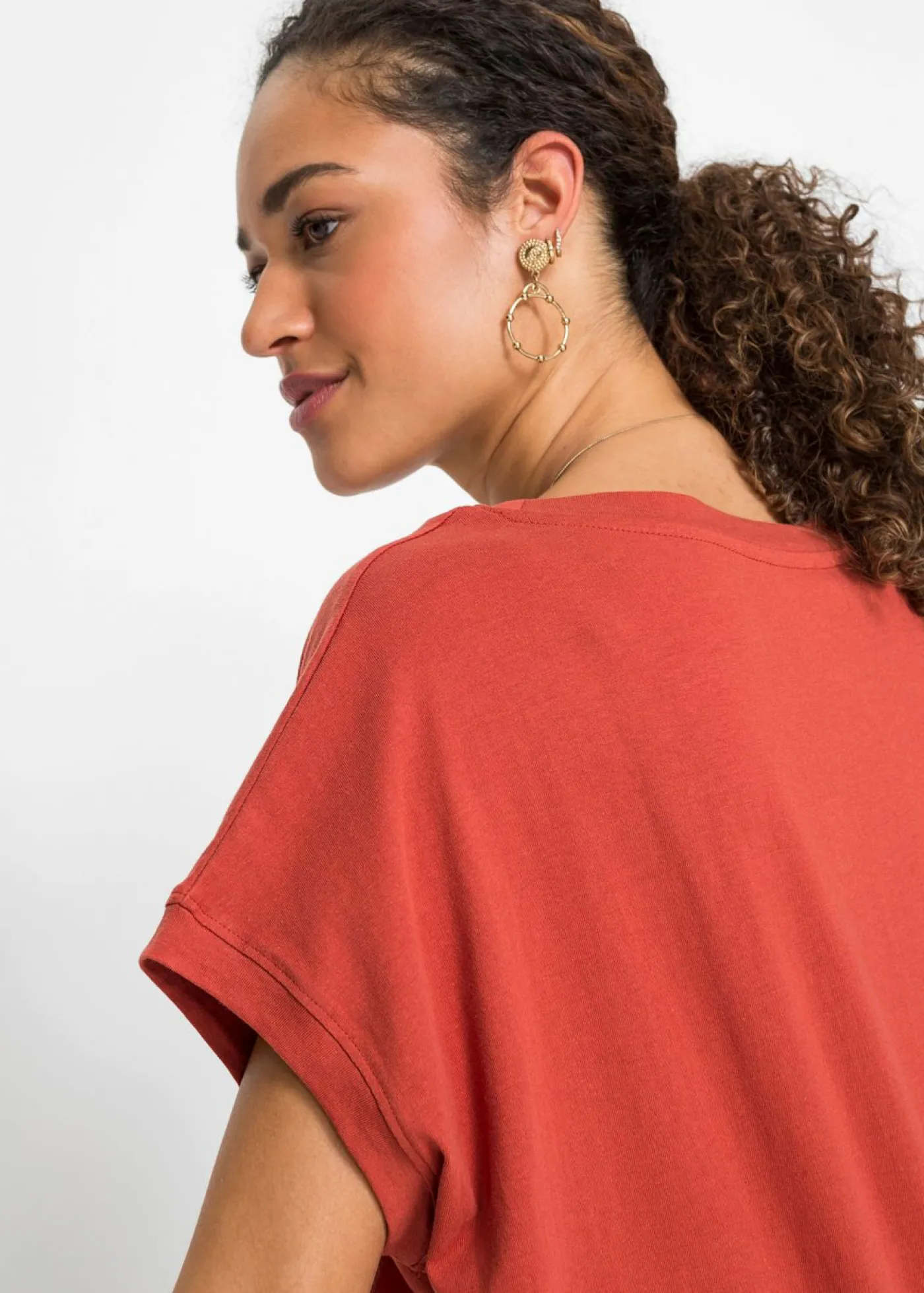 Mujer bonprix bonprix Camiseta larga de algodón puro