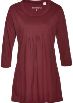 bonprix bonprix Camisetas>Camiseta larga de algodón puro rojo avellana