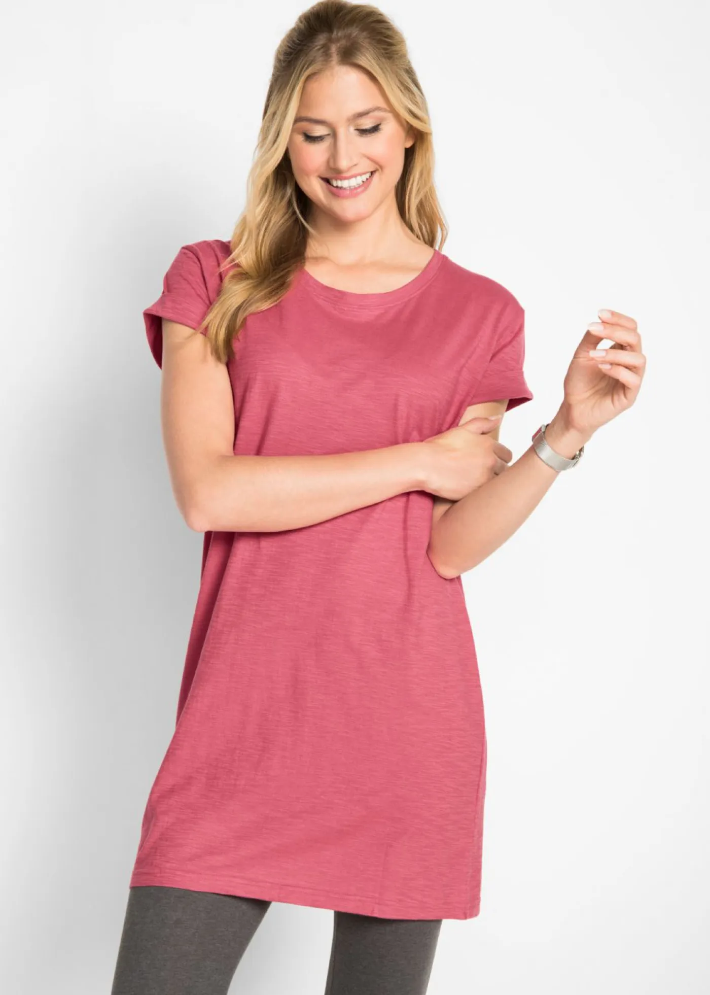 Mujer bonprix bonprix Camiseta larga de algodón puro