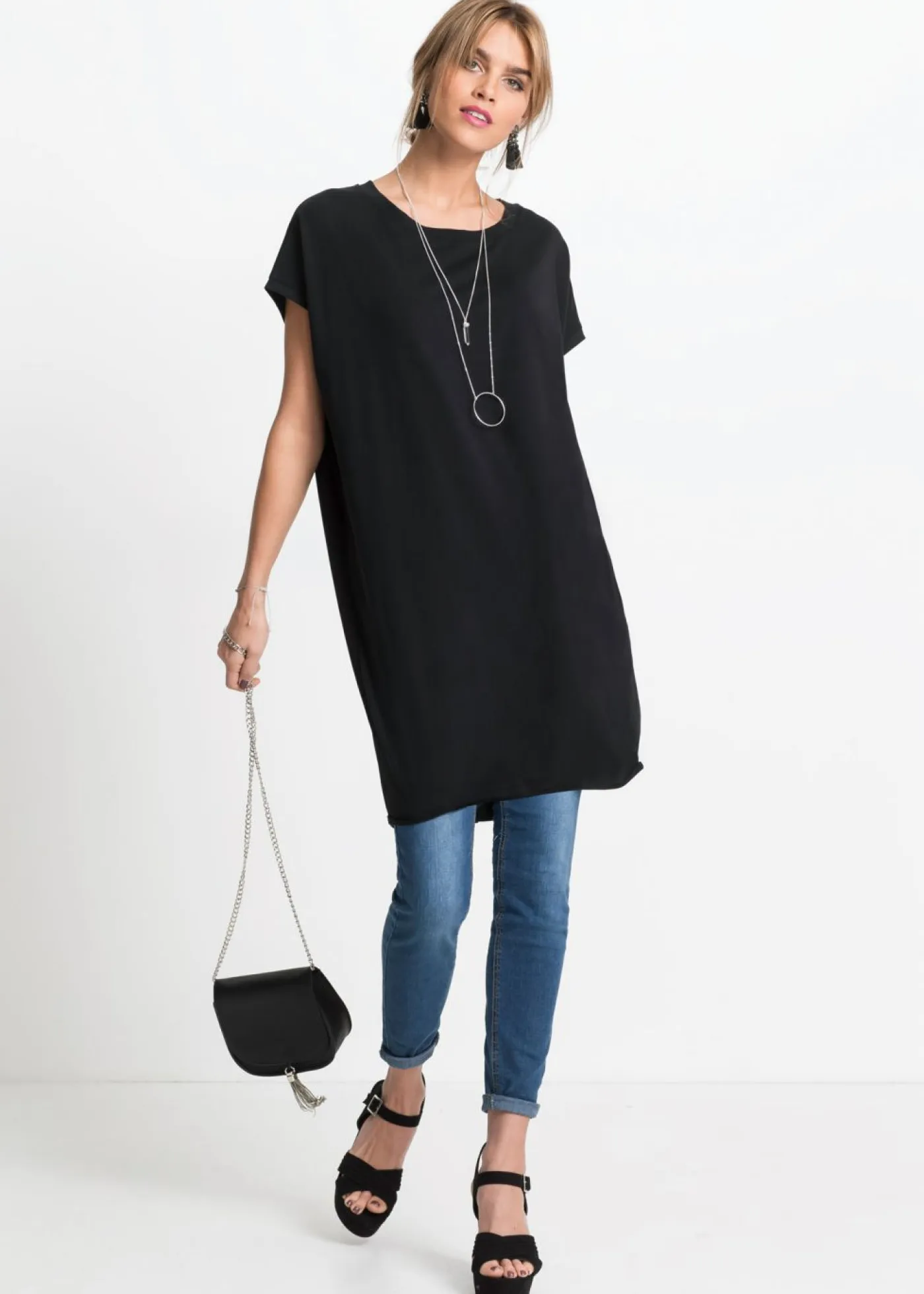 Mujer bonprix bonprix Camiseta larga de algodón puro