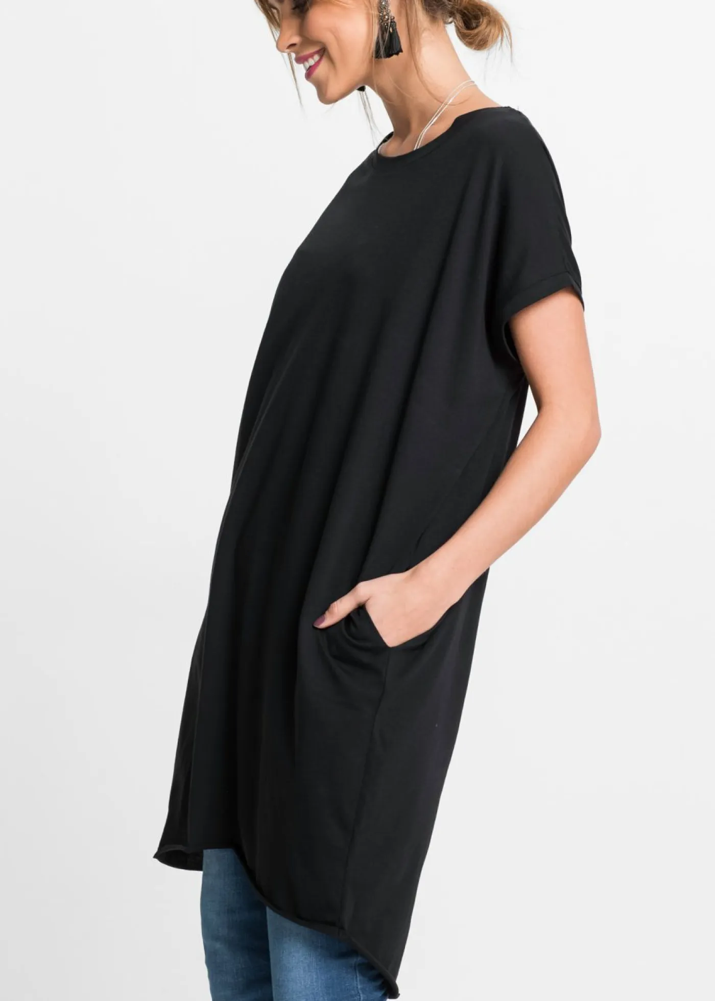 Mujer bonprix bonprix Camiseta larga de algodón puro