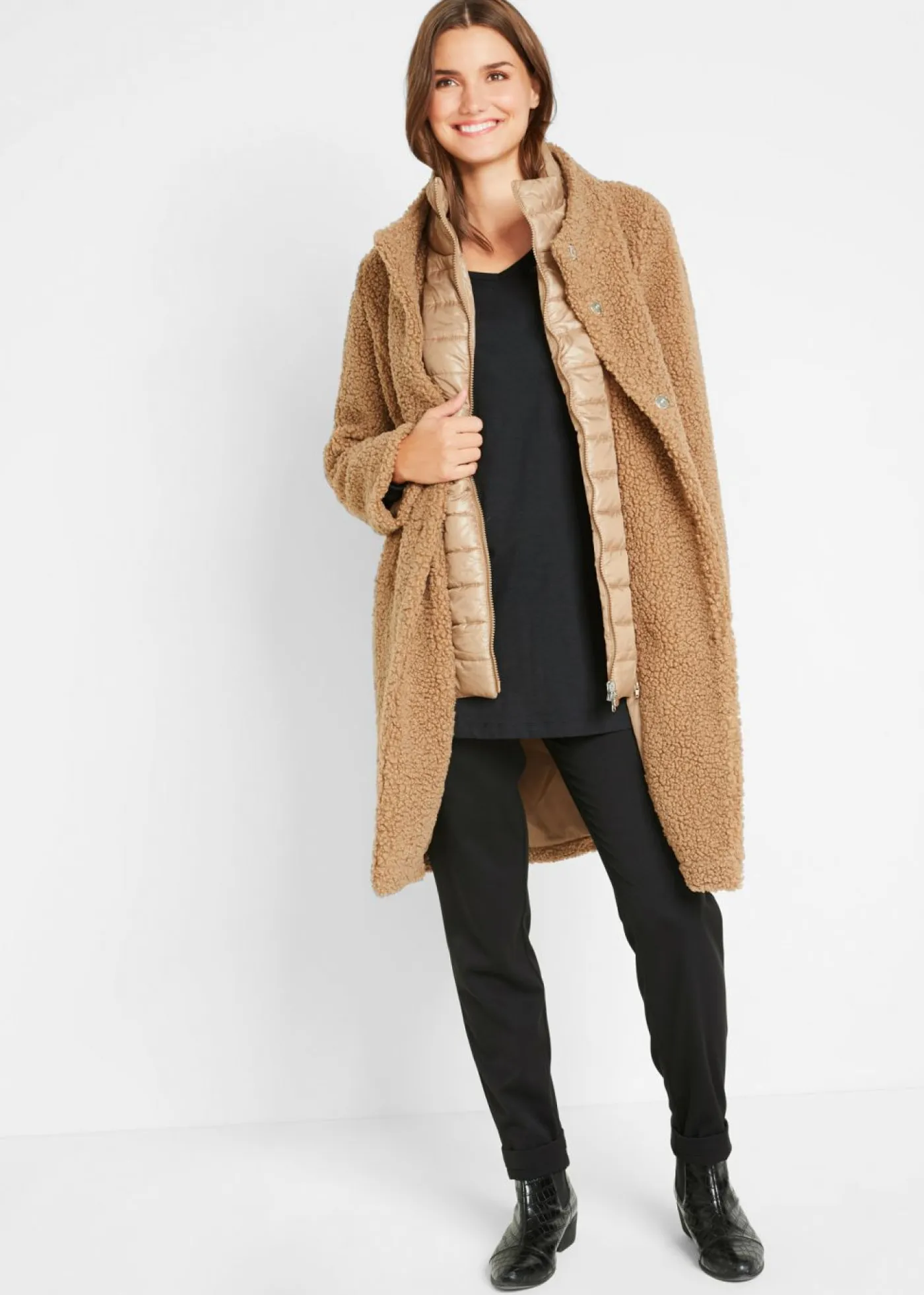 bonprix bonprix Camisetas>Camiseta larga de algodón puro Negro