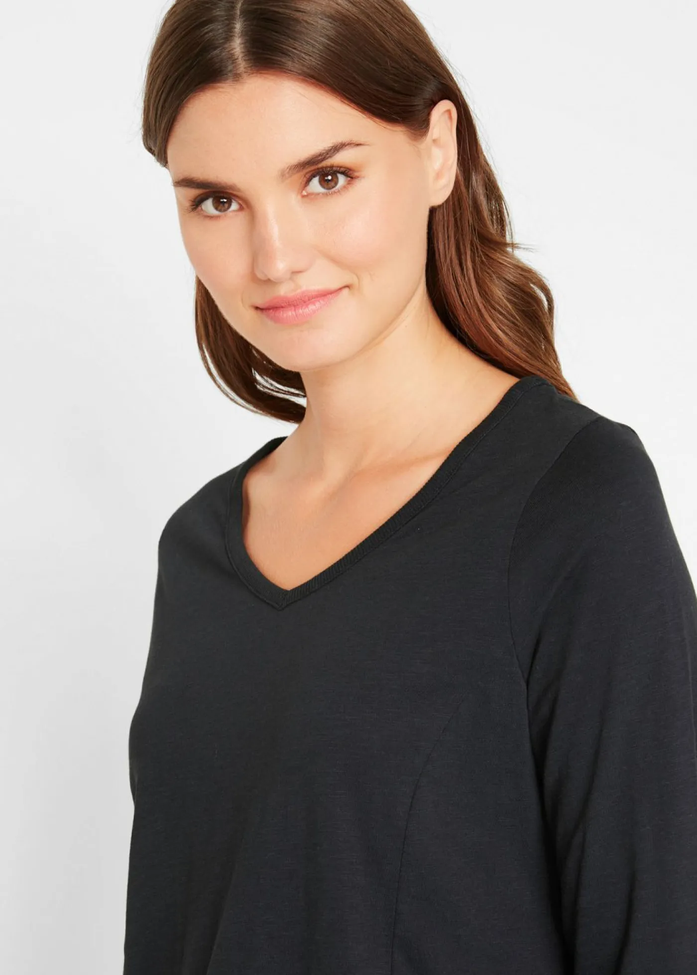 bonprix bonprix Camisetas>Camiseta larga de algodón puro Negro