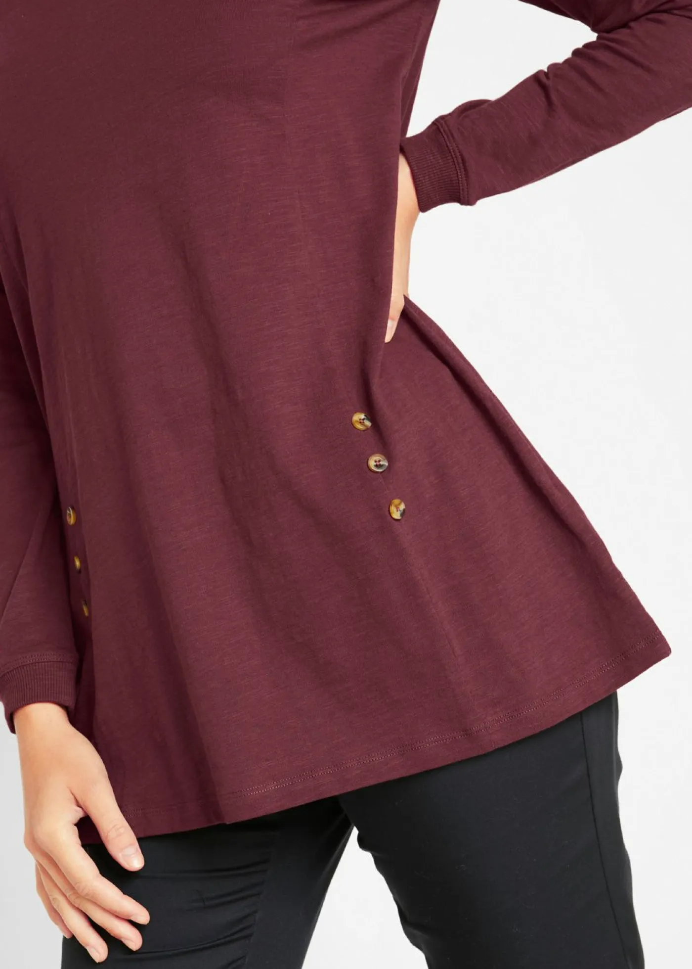 Mujer bonprix bonprix Camiseta larga de algodón puro