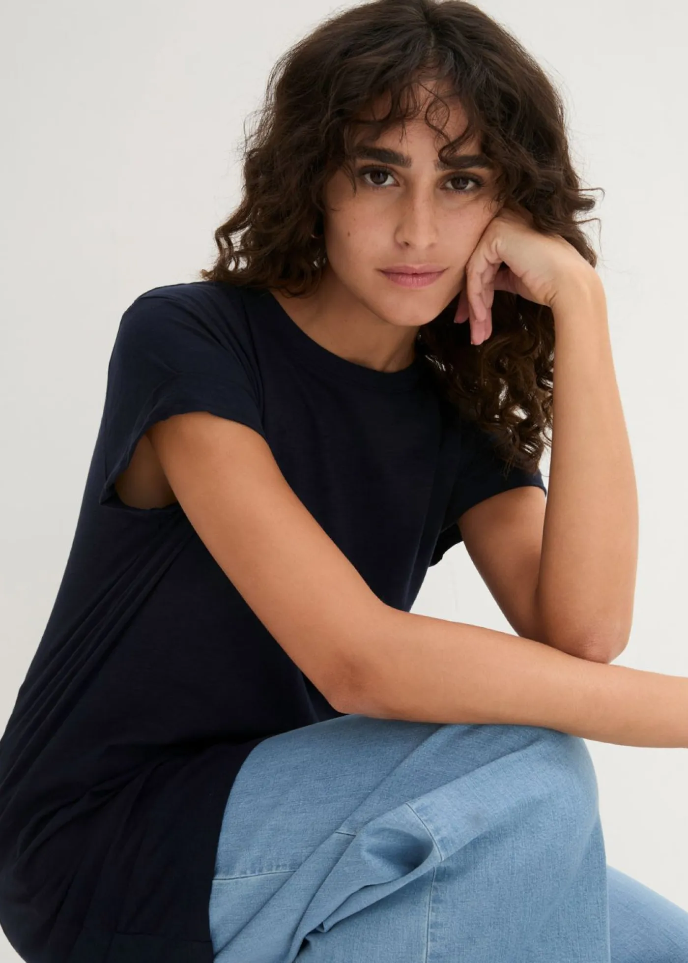 Mujer bonprix bonprix Camiseta larga de algodón puro