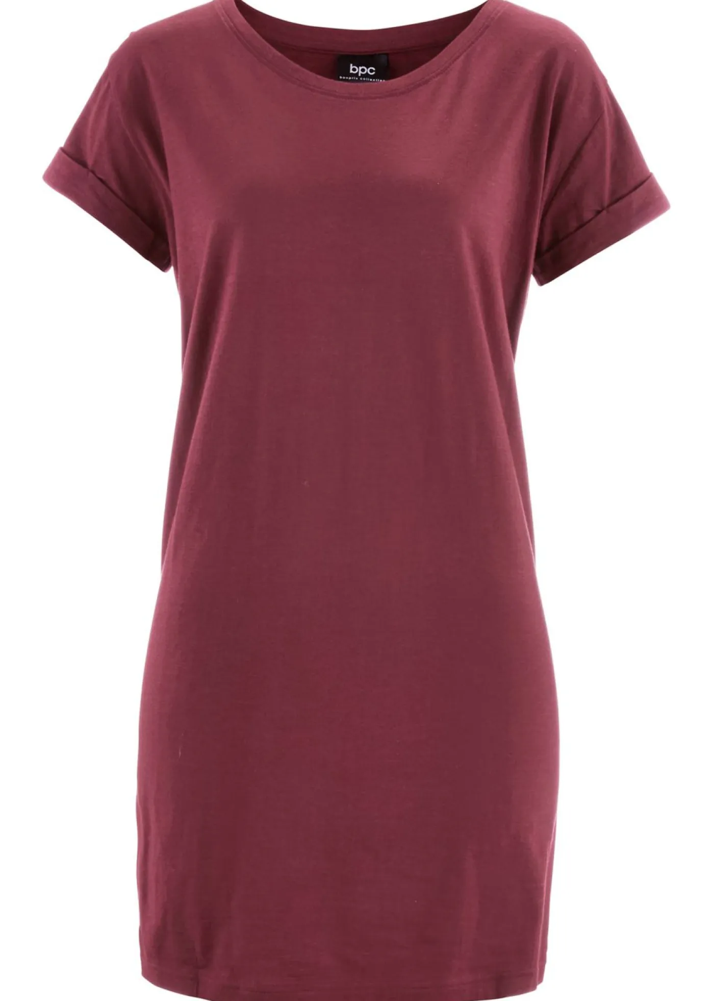 bonprix bonprix Básicos|Camisetas>Camiseta larga de algodón puro rojo avellana