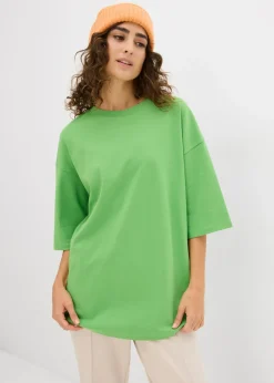bonprix bonprix Conjuntos De Ropa|Camisetas>Camiseta larga de interlock Verde trébol
