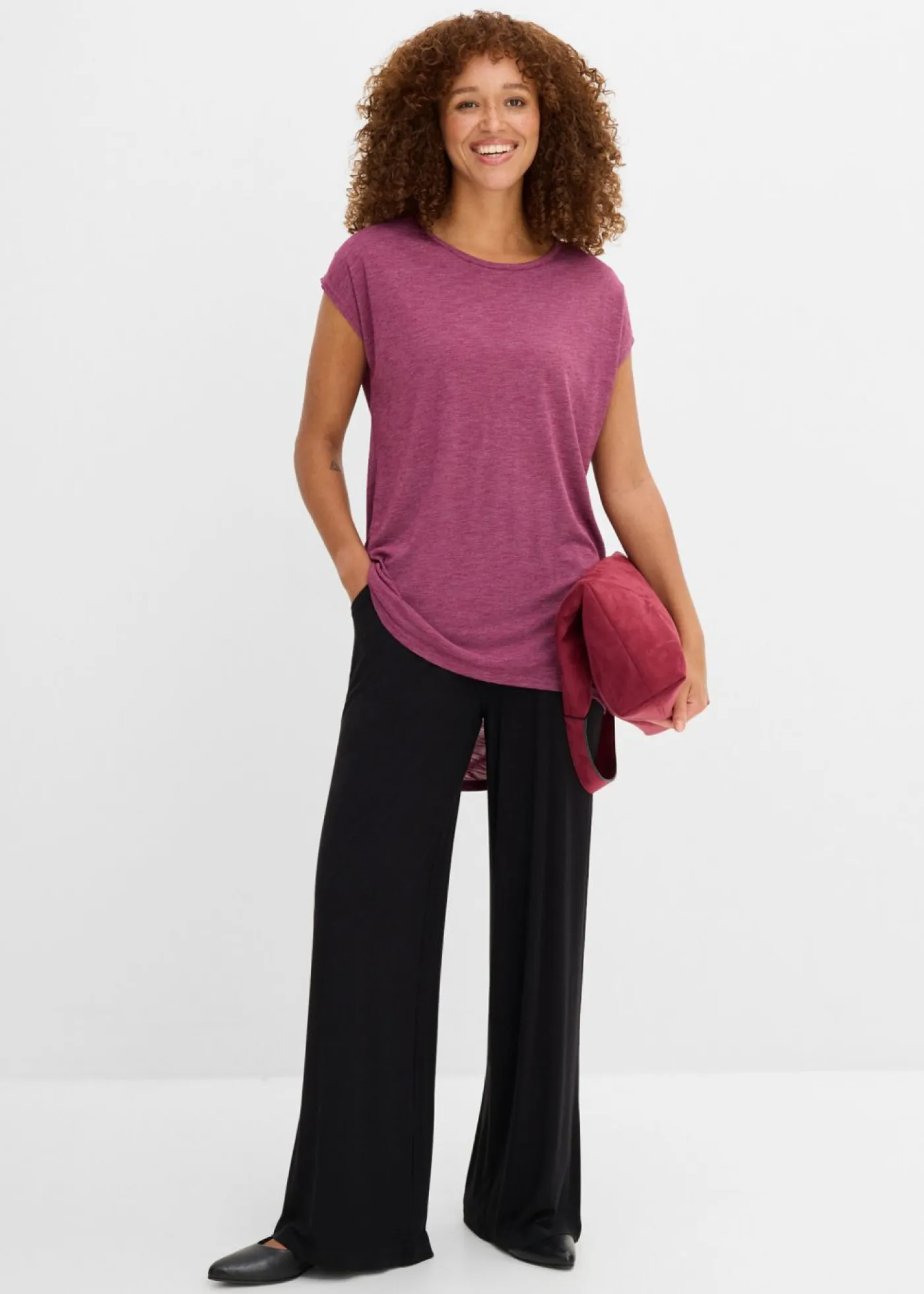 bonprix bonprix Camisetas>Camiseta larga de mezcla de viscosa Baya