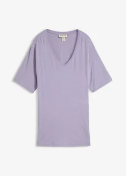 bonprix bonprix Camisetas|Novedades>Camiseta larga de mezcla de viscosa sostenible violeta ahumado