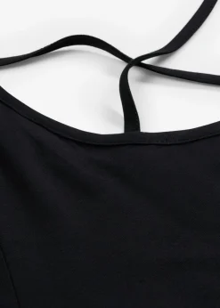 bonprix bonprix Camisetas>Camiseta larga de pico Negro