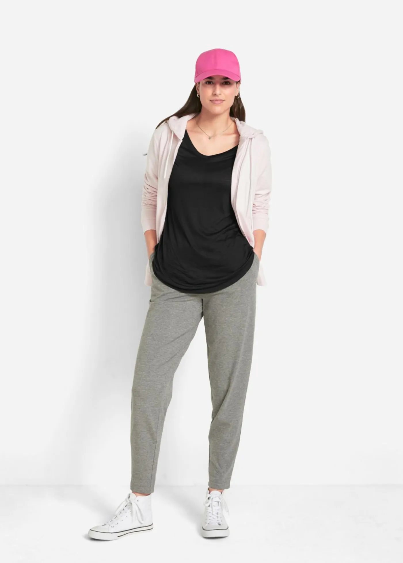 bonprix bonprix Básicos|Camisetas>Camiseta larga de viscosa suave (2 unidades) Negro+blanco