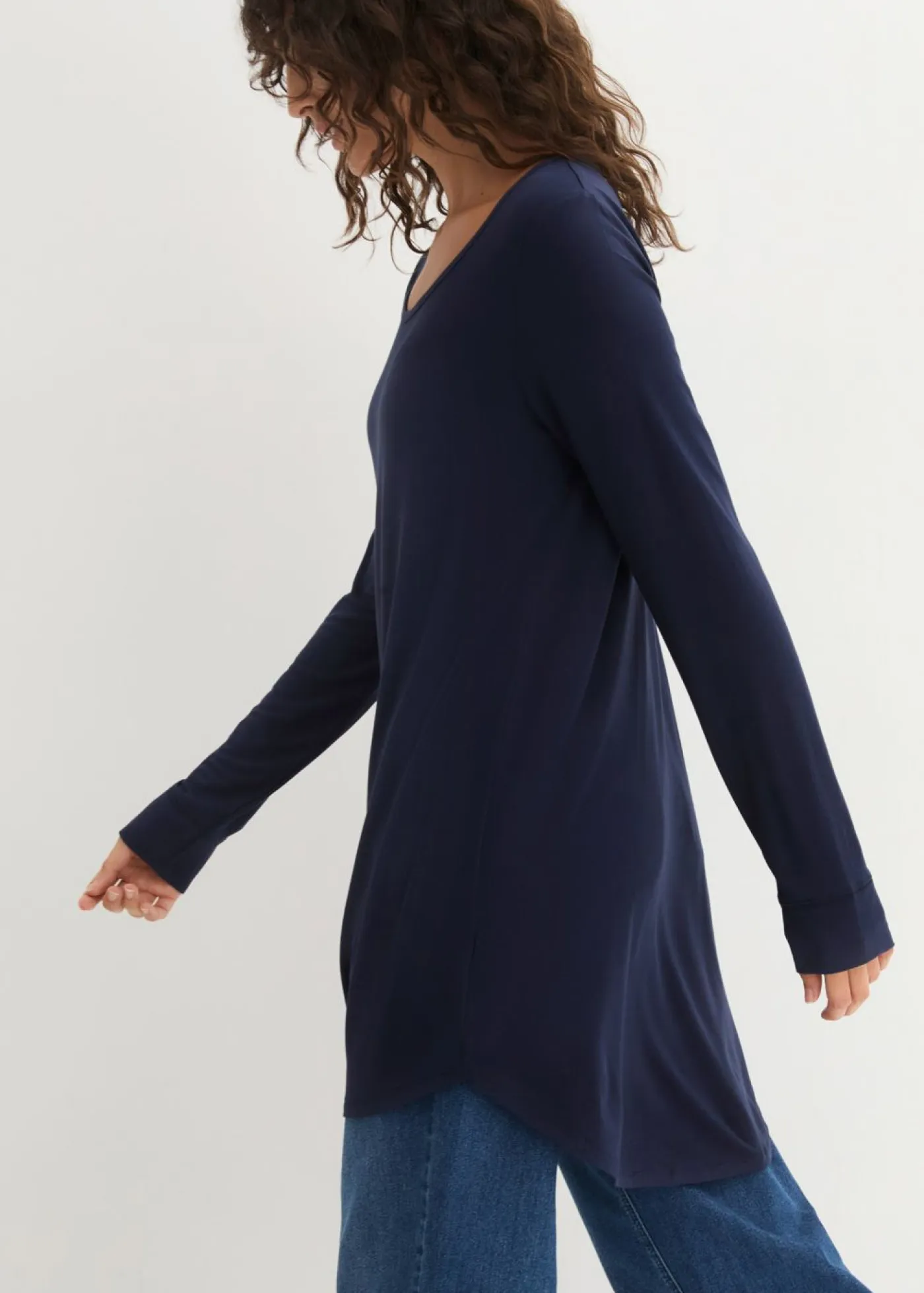 Mujer bonprix bonprix Camiseta larga de viscosa con manga larga