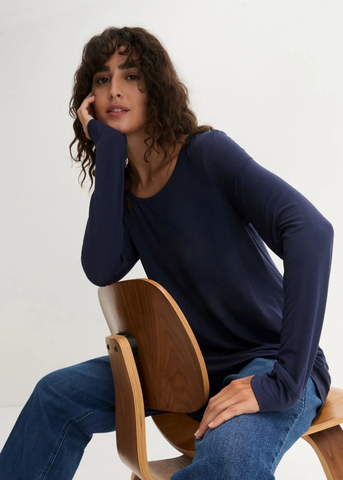 Mujer bonprix bonprix Camiseta larga de viscosa con manga larga