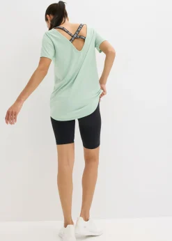 Mujer bonprix bonprix Camiseta larga deportiva con espalda abierta