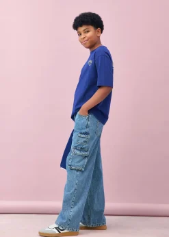 Niños bonprix bonprix Camiseta oversize con estampado en la espalda, de algodón orgánico puro