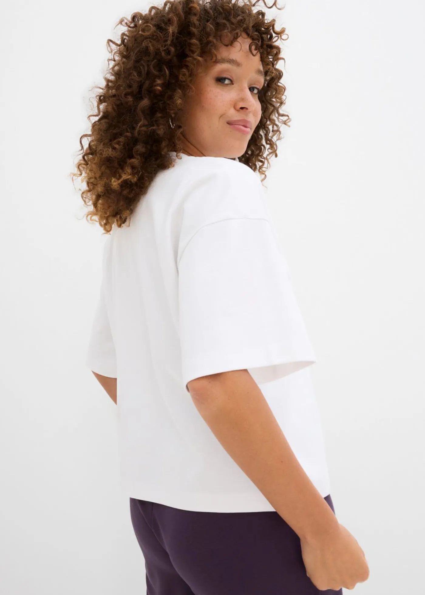 Mujer bonprix bonprix Camiseta oversize, corta, de algodón orgánico puro y pesado