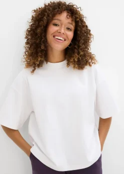 Mujer bonprix bonprix Camiseta oversize, corta, de algodón orgánico puro y pesado