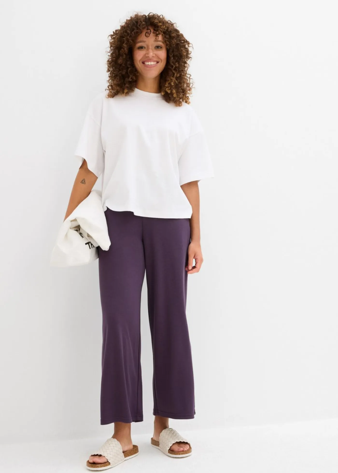 Mujer bonprix bonprix Camiseta oversize, corta, de algodón orgánico puro y pesado