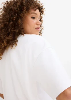 Mujer bonprix bonprix Camiseta oversize, corta, de algodón orgánico puro y pesado
