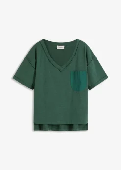 bonprix bonprix Camisetas|Novedades>Camiseta oversize de algodón puro verde sombra