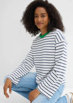 Mujer bonprix bonprix Camiseta oversize de manga larga de algodón orgánico puro