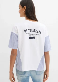 Mujer bonprix bonprix Camiseta oversize de mezcla de algodón