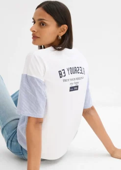 Mujer bonprix bonprix Camiseta oversize de mezcla de algodón
