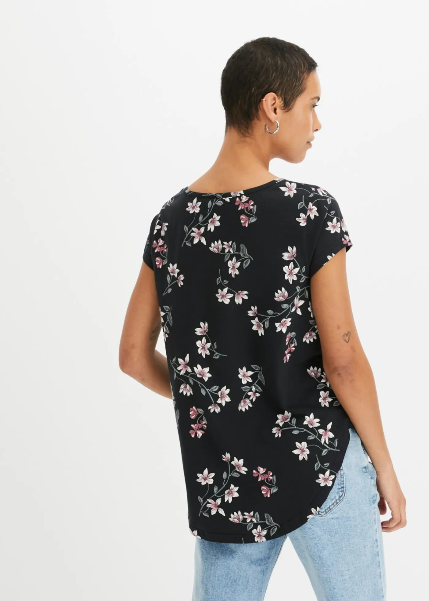 Mujer bonprix bonprix Camiseta oversize de mezcla de algodón