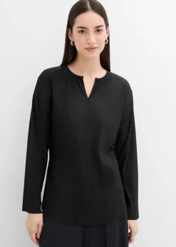 bonprix bonprix Esenciales|Camisetas>Camiseta plisada Negro