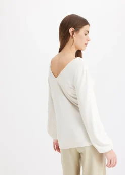 Mujer bonprix bonprix Camiseta polar con perlas