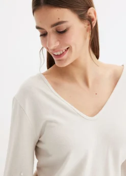 Mujer bonprix bonprix Camiseta polar con perlas