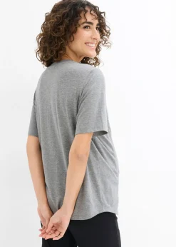 Mujer bonprix bonprix Camiseta premamá de algodón orgánico con una discreta función de lactancia