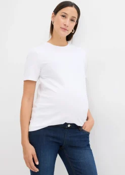 bonprix bonprix Premamá>Camiseta premamá de algodón orgánico (2 unidades) Negro-blanco