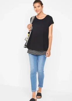 Mujer bonprix bonprix Camiseta premamá y de lactancia 2 en 1 de viscosa