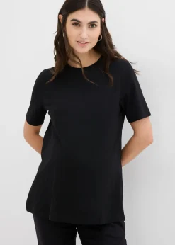 Mujer bonprix bonprix Camiseta premamá y de lactancia 2 en 1 de algodón orgánico con aberturas laterales