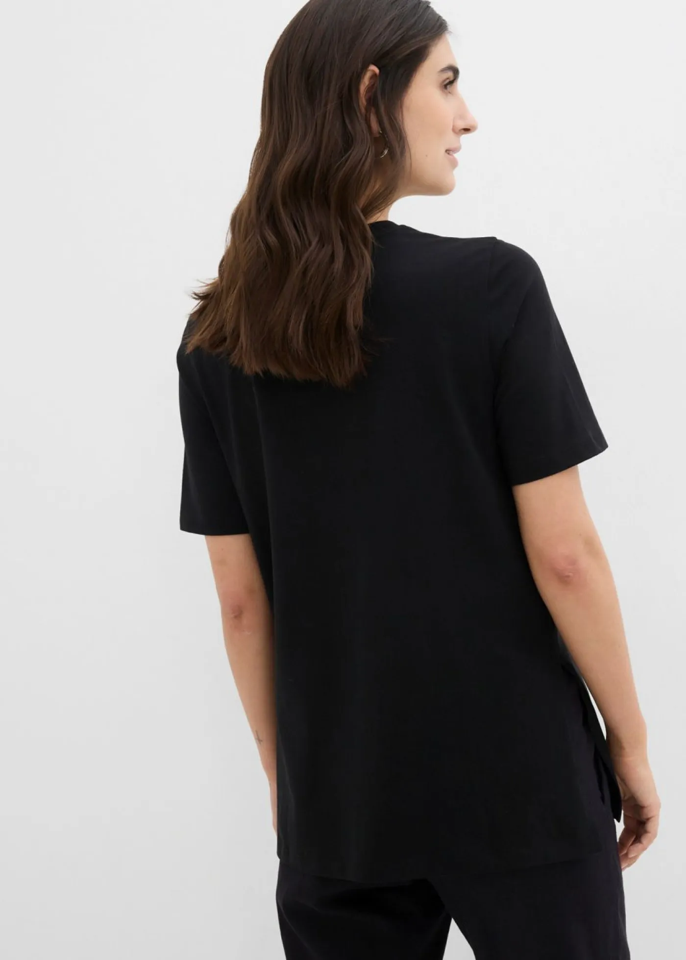 Mujer bonprix bonprix Camiseta premamá y de lactancia 2 en 1 de algodón orgánico con aberturas laterales