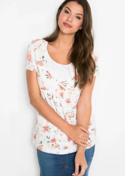 Mujer bonprix bonprix Camiseta premamá y de lactancia 2 en 1 de algodón orgánico