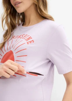 Mujer bonprix bonprix Camiseta premamá y de lactancia 2 en 1 de algodón orgánico