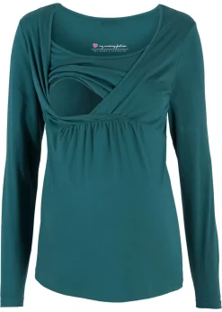 bonprix bonprix Premamá>Camiseta premamá/de lactancia 2 en 1 Azul petróleo