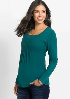 bonprix bonprix Premamá>Camiseta premamá/de lactancia 2 en 1 Azul petróleo